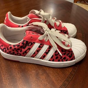 Pink animal print adidas